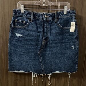 Old Navy Dark Wash Distressed Denim Skirt
